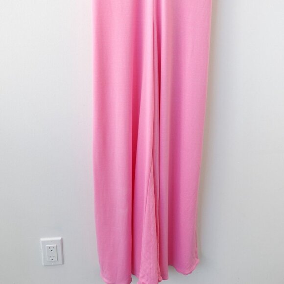 FENWICK Dress 10‎ Pink V Neck Jumpsuit Small Relaxed Stretch Simple Barbiecore - Picture 11 of 14